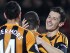 Hull City's Robert Koren, right, celebrates with team-mates after scoring against Brighton